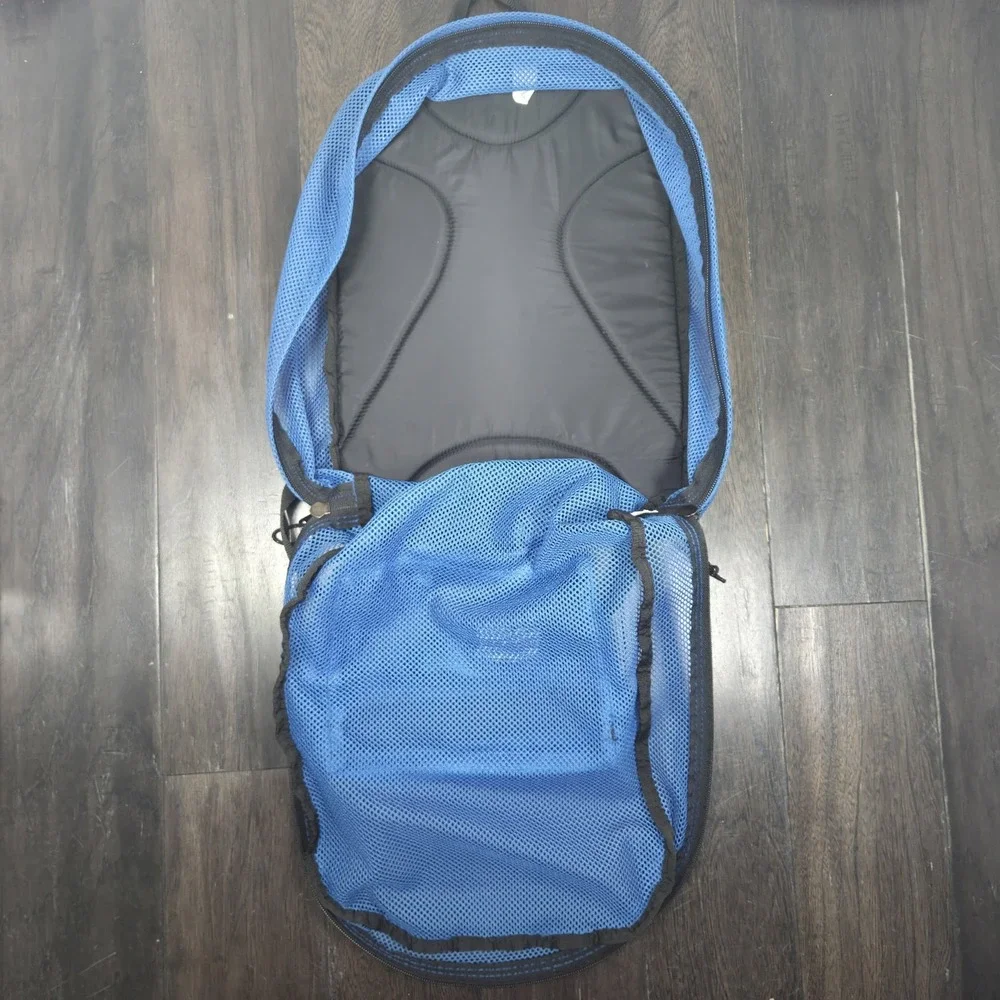 VTG Eastpak Made in USA Full Mesh See-Through Blue Backpack Festival Rave Street